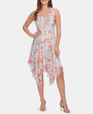 Cream Handkerchief Hem Dress